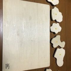 【ベビー知育玩具】木製初めてのパズルに◎持ち手付き！の画像