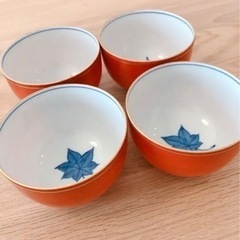 お話し中　赤巻雲錦　湯呑み　4つセット