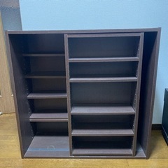 【1/31まで出品】ニトリ スライド式 本棚 ブラウン 直接引き...