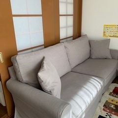 3人用ソファクッション付き　ファブリック素材　の画像