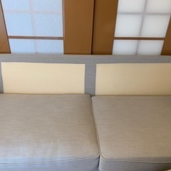 3人用ソファクッション付き　ファブリック素材　の画像