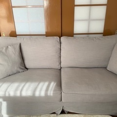 3人用ソファクッション付き　ファブリック素材　の画像