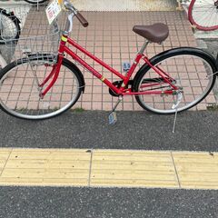 リサイクルショップどりーむ天保山店　No４１８　自転車　中古　整備済　２６インチ　赤　エコチャリ　