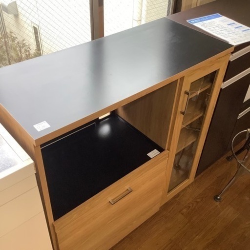 レンジ台 ナチュラル×ブラック