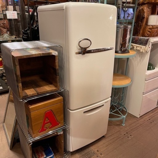 【池上店】　デザイン家電　冷蔵庫　ナショナル　National　ウィル　Will　 Fridge 　レトロ　ノスタルジック　おしゃれ　インテリア　オフホワイト　検　スペースエイジ　宇宙　無垢