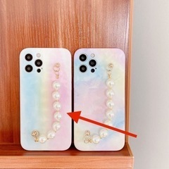 新品未使用　Marcydorn　パステルレインボーパールバンド付iPhone12ケースの画像