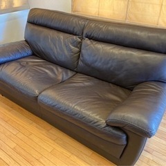 【USED】★ 3人用本革ソファ(N B-637KD BR) /...