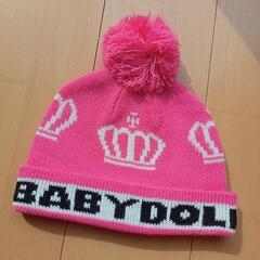 新品ジャガードニットキャップMピンク　ベビードールBABYDOL...