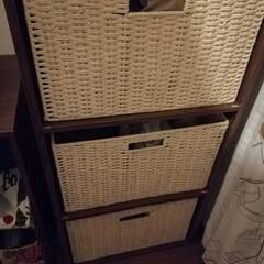 カラーボックス(3段)+収納かご3個