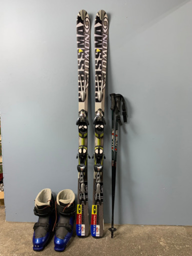 SALOMON サロモン CROSSMAX09 カービングスキーセット 板170cm ブーツ28cm ストック付