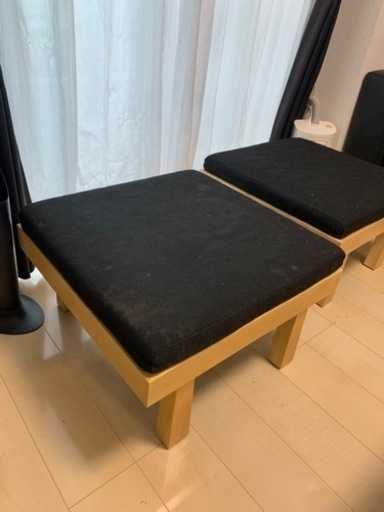 木製スツール　ローソファ（1人掛け）2脚