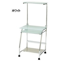 ガラス　パソコンデスクの画像