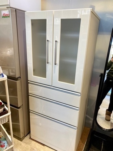 キッチンボード カップボード 食器棚 スリム 幅58.5 キッチン収納