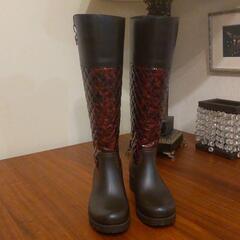 超美品】フェラガモレインブーツサイズ7（23.5）