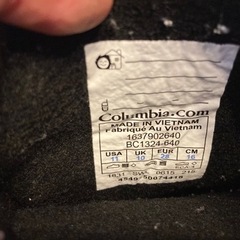 16センチColombiaブーツの画像