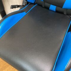 【美品】GTRACING ゲーミングチェア オットマン付き リクライニング ゲーム用チェア ブルーの画像