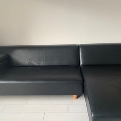 【2月13日(日)に取りに来れる方限定】本革ソファー3〜4名用の画像
