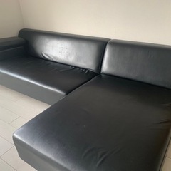 【2月13日(日)に取りに来れる方限定】本革ソファー3〜4名用の画像