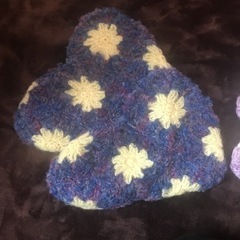 未使用品 ハンドメイド 毛糸の靴下2足セットの画像