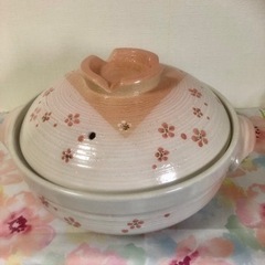 花柄ファミリー土鍋