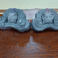 鬼瓦ミニチュアのセット。阿吽(あうん)セットです。