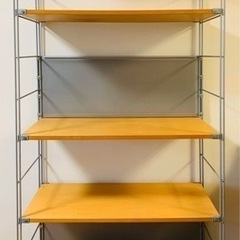 MUJI 無印良品 ４段スチールユニットシェルフ・バックパネル付...