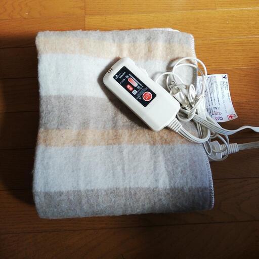 【売却済】山善　電気敷毛布（箱・説明書付）