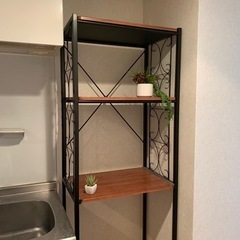 【決まりました】キッチンラック　造花付き