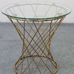 Francfranc/フランフラン マーリア サイドテーブル クリアxゴールド