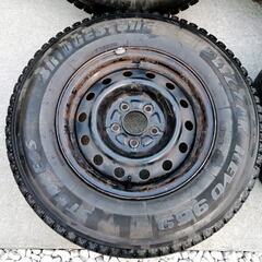 ☆ 希少！トヨタ純正 ハイエース100系　スチールホイール スタッドレスタイヤ 195/80R15 114.3 5Ｈ ☆の画像