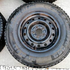 ☆ 希少！トヨタ純正 ハイエース100系　スチールホイール スタッドレスタイヤ 195/80R15 114.3 5Ｈ ☆の画像