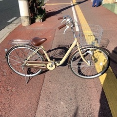 自転車 ママチャリ オートLEDライト 鍵付き 防犯登録可