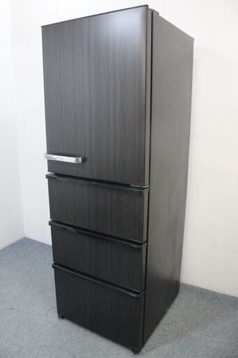 展示未使用品 アクア 4ドア冷凍冷蔵庫 自動製氷 368L AQR-V37K(K)ウッドブラック 2021年製 AQUA  家電 店頭引取歓迎 R4977)