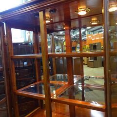 花梨材螺鈿細工　照明付飾り棚【愛品倶楽部柏店】の画像