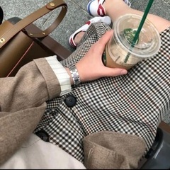 新品同様✨チェック柄ラップスカート♡の画像