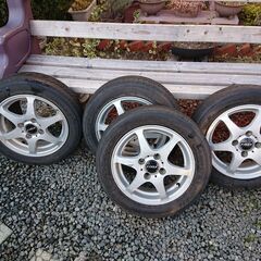 ☆アルミホイール　軽四　タイヤ付き　4本　中古