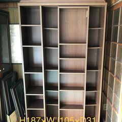 スライディングブックシェルフ　本棚【中古】の画像