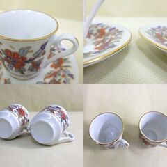 KUTAHYA キュタヒヤ キュタフヤ トルコ陶器 デミタスカップ＆ソーサー ２客セット 金彩 ☆ 札幌市 北区 屯田 の画像