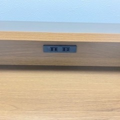 【美品】山善 PCデスク コンセント二口付き 幅100cmの画像