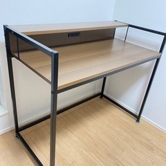 【美品】山善 PCデスク コンセント二口付き 幅100cmの画像