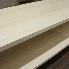 札幌 引き取り ☆ ハイタイプテレビ台 ホワイト×ナチュラル  テレビ対応サイズ～40型 WORCE〔ウォルス〕 壁面 フレーム 収納 テレビボード の画像