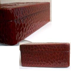 鎌倉彫 文箱 文具入れ 小物入れ 23×10.5×32.5cm 伝統工芸品 鎌倉彫り 和雑貨 ☆ PayPay(ペイペイ)決済可能 ☆ 札幌市 豊平区 平岸の画像