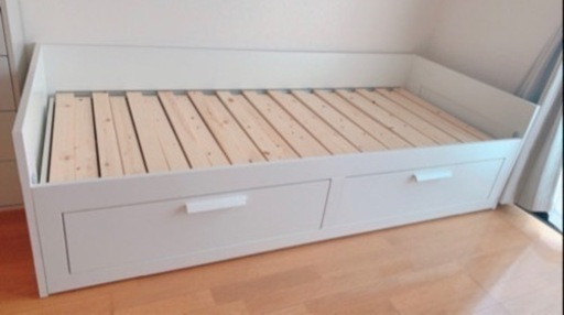 【決まりました】【IKEA】BRIMNESブリムネスベッドフレーム　シングル　ダブル　収納付き