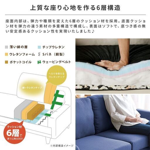 展示品　未使用アウトレット　PUレザー　ソファ　2.5人　レザー調　マルチBK