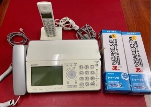 おさらに値下げました❗️買得　SHARP UX -D72CL FAXつき 電話機/ FAX専用　詰め替えリボン2個付き
