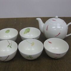 林静一 急須1個 湯呑み5客 セット 白 茶器