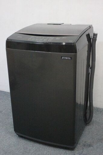 アイリスオーヤマ ブラックレーベル 全自動洗濯機 洗濯8.0㎏ 黒 IAW-T803BL 2019年製 IRIS OHYAMA  中古家電 店頭引取歓迎 R5076)