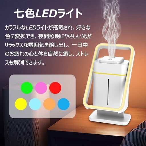 加湿器 卓上 USB加湿器 ダブルノズル 空焚き防止 USB充電式加湿器