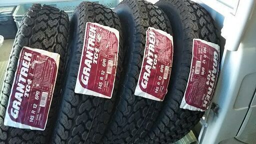 (値下げ）新品タイヤ　ダンロップＴＧ４　１４５Ｒ１２ ６ＰＲ　未使用ホイール無し　４本