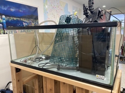120×45センチ水槽、水槽台、ポンプKOTOBUKI
